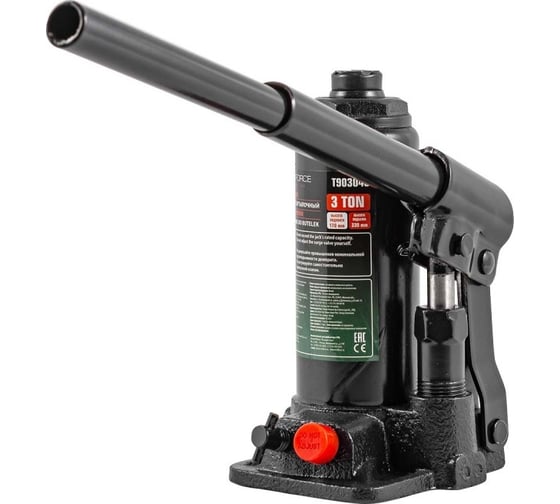 Гидравлический бутылочный домкрат ROCKFORCE с клапаном, 3 т, в кейсе RF-T90304S(DS)