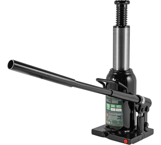 Бутылочный домкрат Rockforce 15 т, с клапаном, 205-390 мм, ход штока 125 мм RF-T91504(Euro)