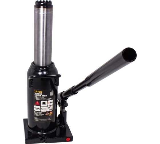 Бутылочный домкрат Rockforce 15 т, с клапаном, 205-390 мм, ход штока 125 мм RF-T91504(Euro)