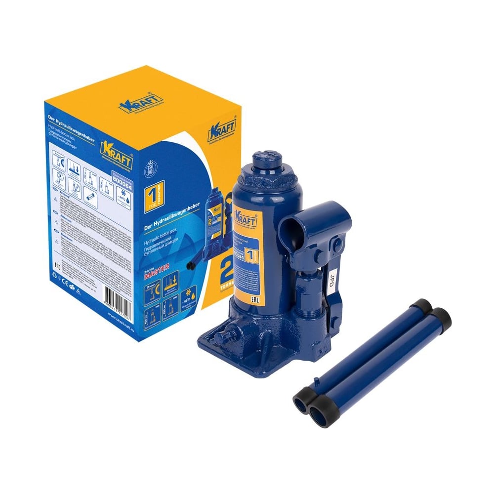 Бутылочный домкрат KRAFT 2т Master KT 800064 - купить для автосервиса и ...