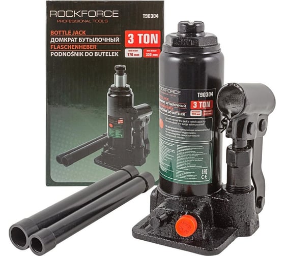 Гидравлический бутылочный домкрат с клапаном 3т Rockforce RF-T90304(DS) RF-T90304 DS(51449) 1