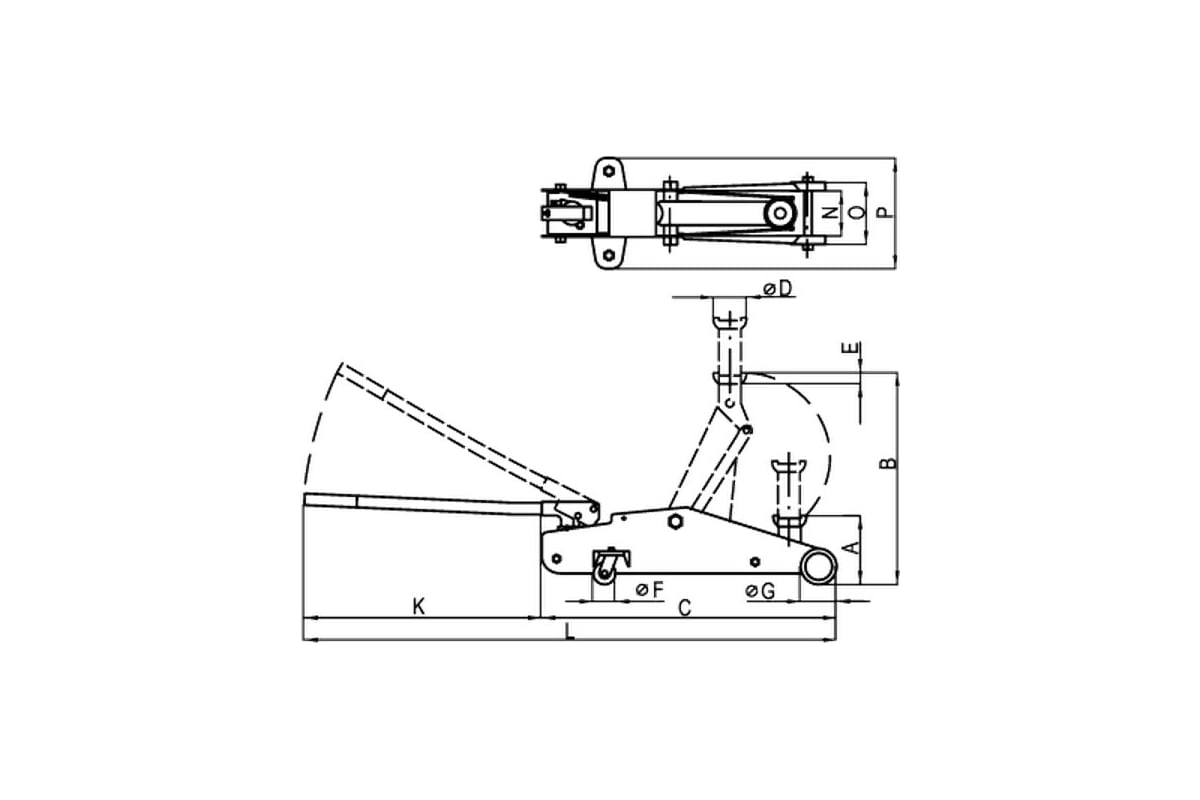 Домкрат подкатной Сорокин 3.422 FROGLINE Jack (2,0 т - 135/495 мм)