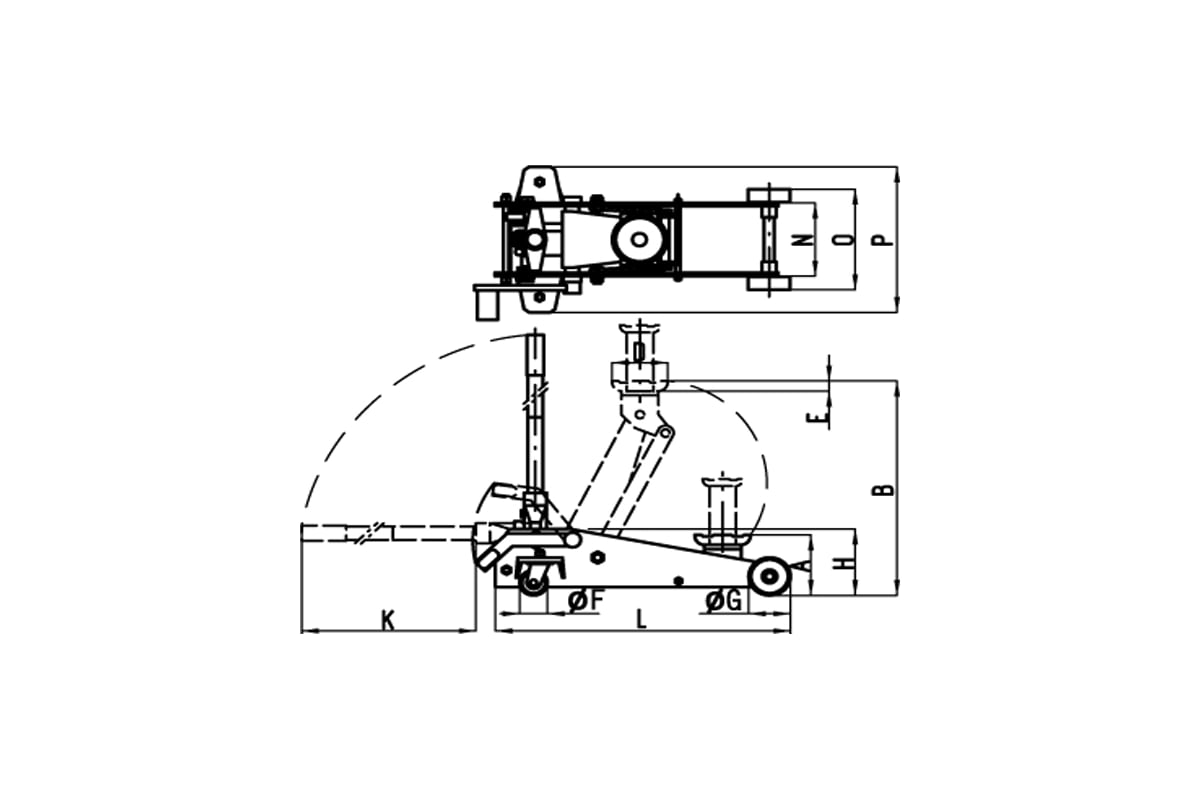 Схема подкатного домкрата 2 тонны