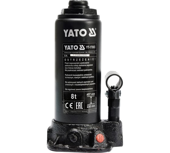 Гидравлический бутылочный домкрат YATO 8Т YT-17003 1