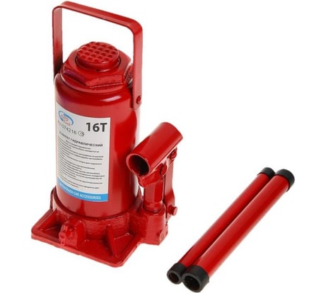 Гидравлический бутылочный домкрат 16 т в коробке /красный/ AUTOVIRAZH AV-074216