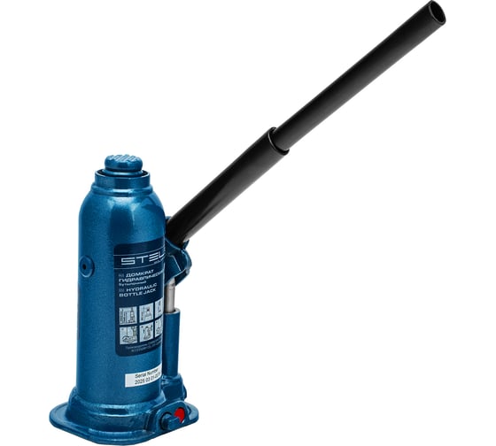 Гидравлический бутылочный домкрат, 4 т, h подъема 188–363 мм, в пластиковом кейсе STELS 51174