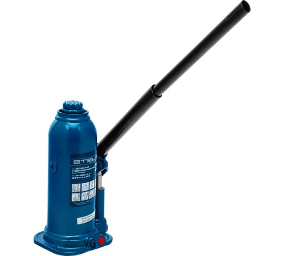 Гидравлический бутылочный домкрат STELS 5 т, h подъема 207–404 мм, в пластиковом кейсе 51175