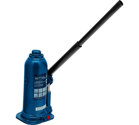 Гидравлический бутылочный домкрат 6 т, h подъема 207–404 мм, в пластиковом кейсе STELS 51176