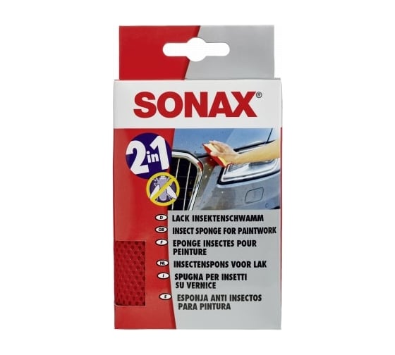 Универсальная мягкая губка для удаления насекомых SONAX двусторонняя 426100