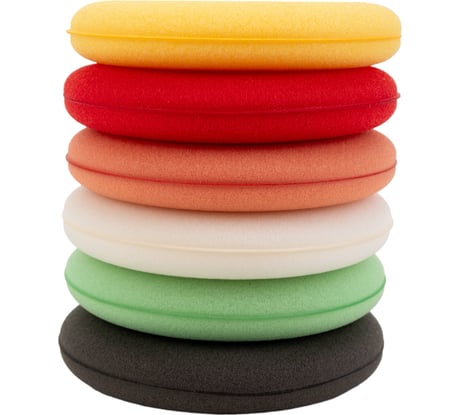 Комплект поролоновых круглых аппликаторов Detail PP "Polishing Pads" 10,5*2 см, 6 шт DT-0227