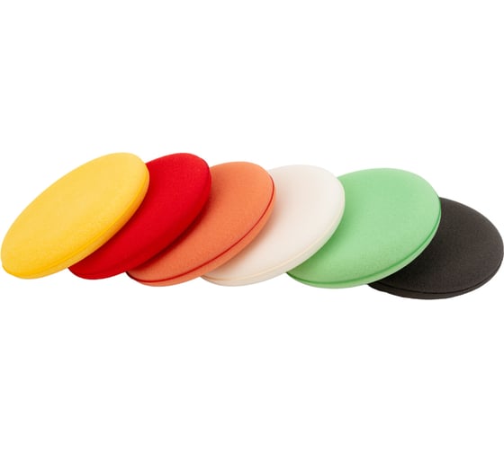 Комплект поролоновых круглых аппликаторов Detail PP "Polishing Pads" 10,5*2 см, 6 шт DT-0227