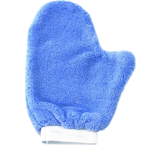 Микрофибровая варежка для мойки кузова MaxShine голубая, 24x24 см 015858