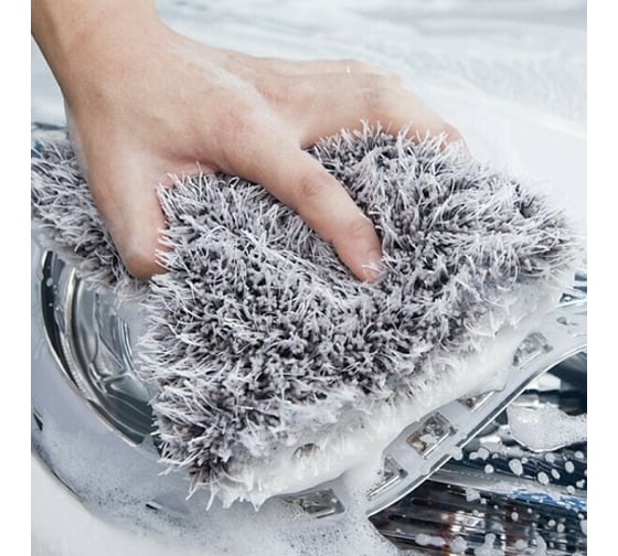 Губка для мойки авто PURESTAR профессиональная серая Double twist wash pad, 19x21x3см PS-P-002