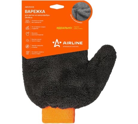 Варежка для мытья из микрофибры Airline 24х18 см ABVN004