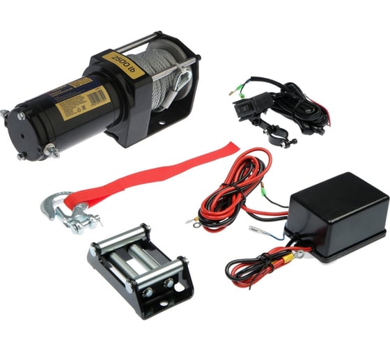 Электрическая лебедка ТУНДРА 12/24V, 2500 lb /1.1 т/, 1.2 л.с., до 3.3 м/мин, 4.8 мм х 12 м 1002775 1