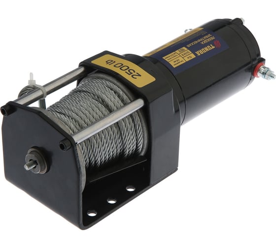 Электрическая лебедка ТУНДРА 12/24V, 2500 lb /1.1 т/, 1.2 л.с., до 3.3 м/мин, 4.8 мм х 12 м 1002775