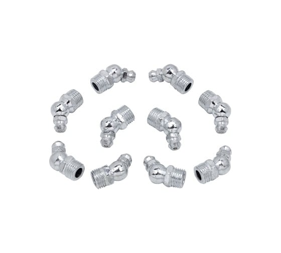 Пресс-масленка Rockforce 8мм угловая (45град.), комплект 10 шт RF-GN-01-45-8MM(57099)