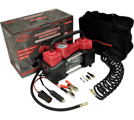 Двухцилиндровый компрессор 85 л/мин с манометром AUTOVIRAZH AV-010888