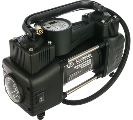 Двухцилиндровый компрессор AUTOVIRAZH 95 л/мин с цифровым манометром и функцией автостоп AV-010999