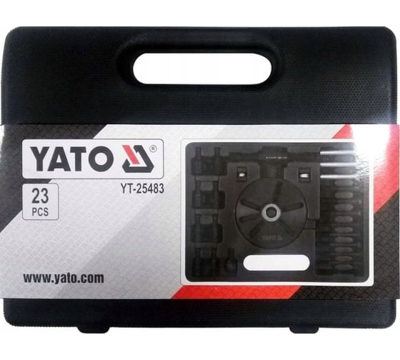 Съемник шкива с гасителем гармонических колебаний YATO 23 предмета (пластиковый кейс) YT-25483