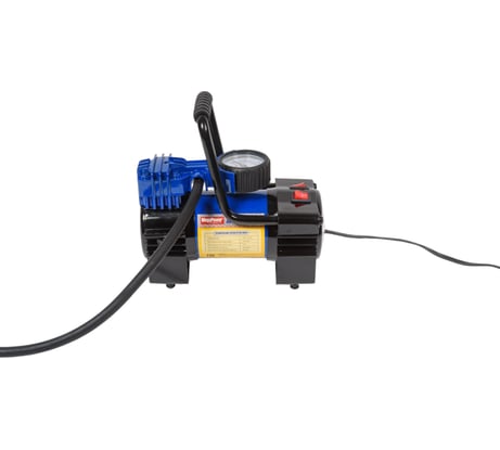 Поршневой компрессор 150PSI 35л/мин, 14А с фонарем и дефлятором, в кейсе 12V MEGAPOWER M-88012