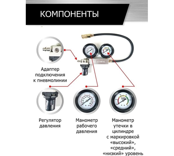 Пневмотестер Car-Tool CT-H015