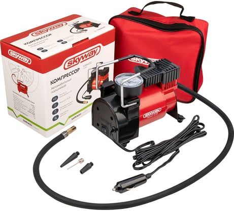 Металлический компрессор SKYWAY 40 л/мин в прикуриватель ТОРНАДО АС-580 S02001019