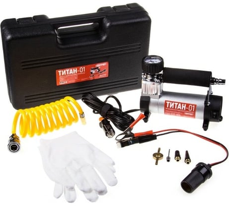 Металлический компрессор 30л/мин в прикуриватель + с крокодилами SKYWAY ТИТАН-01 S02001014