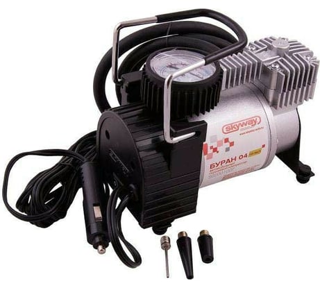 Металлический компрессор 35л/мин в прикуриватель SKYWAY БУРАН-04 Hi-tech S02001007