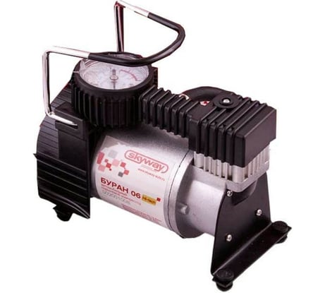 Металлический компрессор 35л/мин в прикуриватель Сумка, 7атм SKYWAY БУРАН-06 S02001008