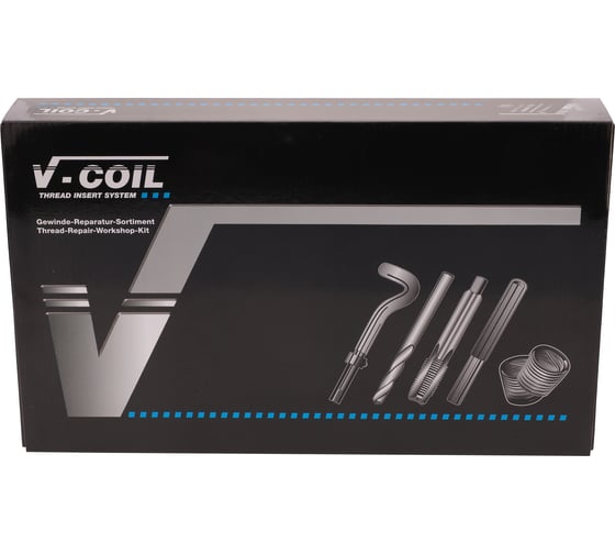 Набор для восстановления резьбы VOLKEL VC80 М5-М12 155 предметов V-Coil V04080