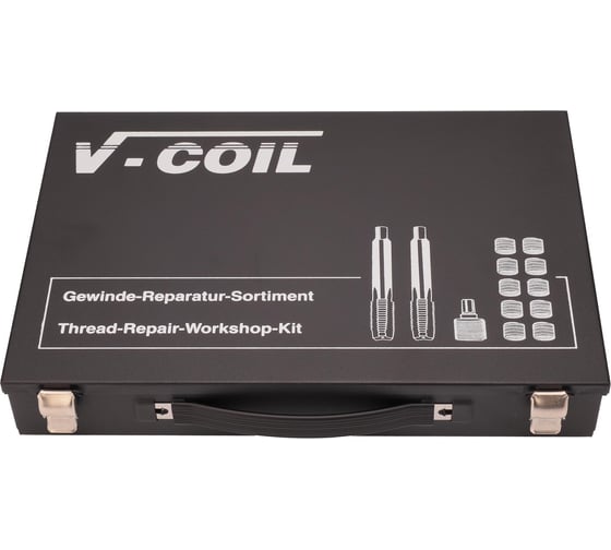 Набор для восстановления резьбы VOLKEL М27 шаг 1.5мм 12 предметов V-Coil V04052