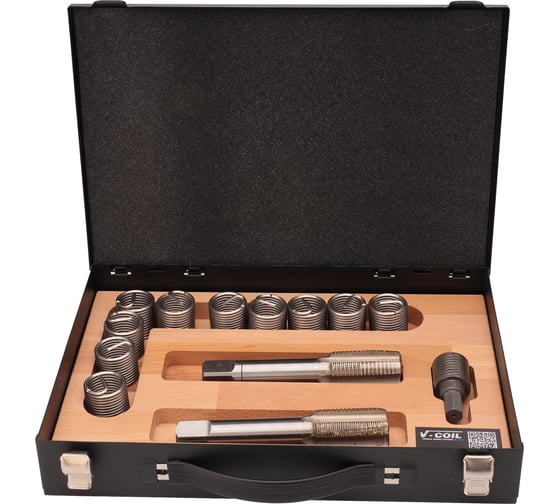 Набор для восстановления резьбы VOLKEL М30 шаг 1.5мм 12 предметов V-Coil V04056 1
