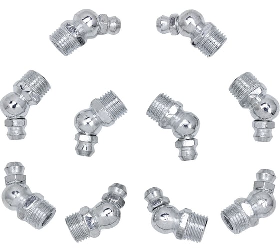 Пресс-масленка Forsage 10 мм, угловая 45 град., комплект 10 шт. F-GN-01-45-10MM(57020)