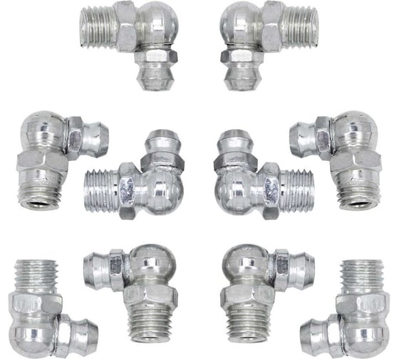 Пресс-масленка Forsage 8 мм, угловая 90 град., комплект 10 шт. F-GN-01-90-8MM(57022)
