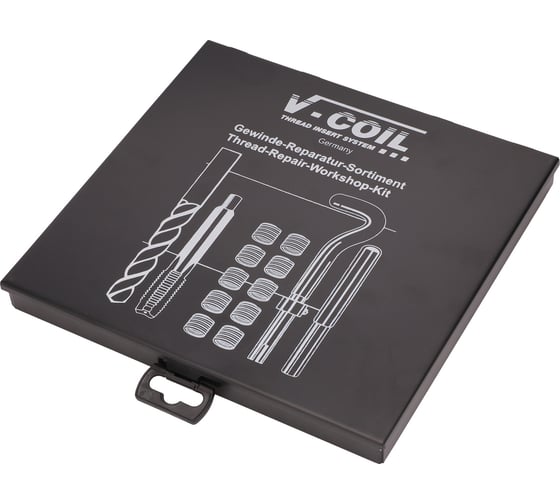 Набор для восстановления резьбы VOLKEL VC85 М6-М10 87 предметов V-Coil V04085