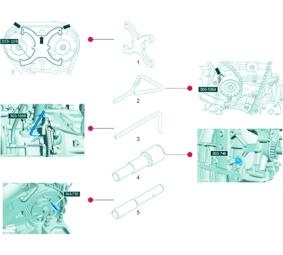 Набор фиксаторов ГРМ FORD/VOLVO 1.6 Ti-VCT AIST 67230905 00-00012852