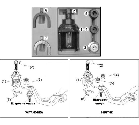 Съемник шаровых опор AIST VW T4 67223306 00-00007931