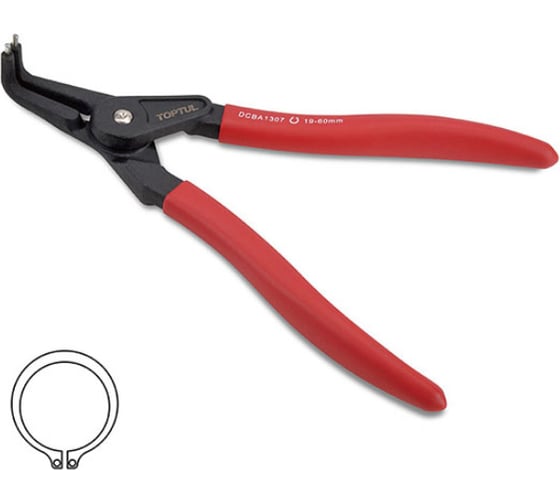 Съемник стопорных колец TOPTUL 225 мм, 90 гр. наружн. DCBA1309