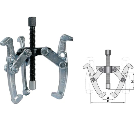 Шарнирный 3-х лапый съемник АвтоDело 100 мм тип 3 ф20-110 мм 41734 10668