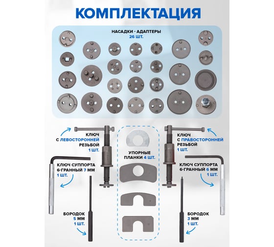 Набор для обслуживания тормозных цилиндров 40 предметов ROCKFORCE RF-65808A(16037)