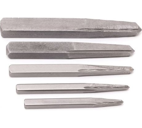 Набор экстракторов для выкручивания заломаных болтов и шпилек, 5 предметов ROCKFORCE RF-905U1(26812)