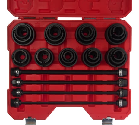 Набор для монтажа/демонтажа сайлентблоков универсальный, 29 пр., внутр. диаметр оправок 24-72 мм JTC 6770 562989