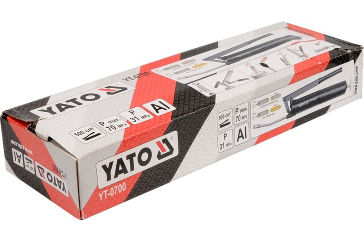 Шприц для консистентной смазки YATO 500мл под запасную тубу YT-0700 ...