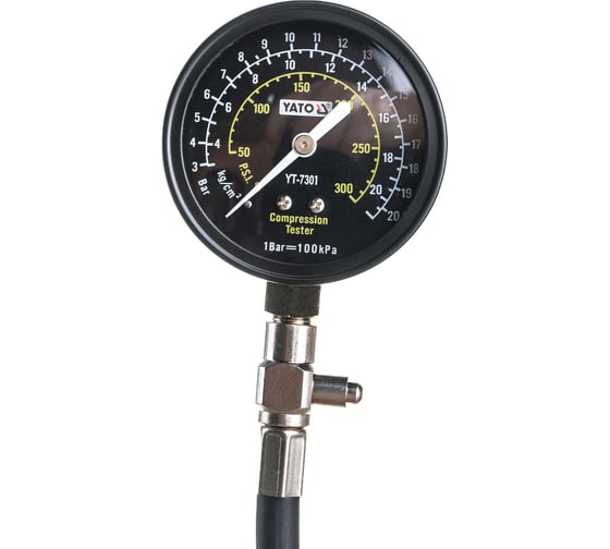 Компрессометр YATO max 21 бар, с гибким шлангом YT-7301