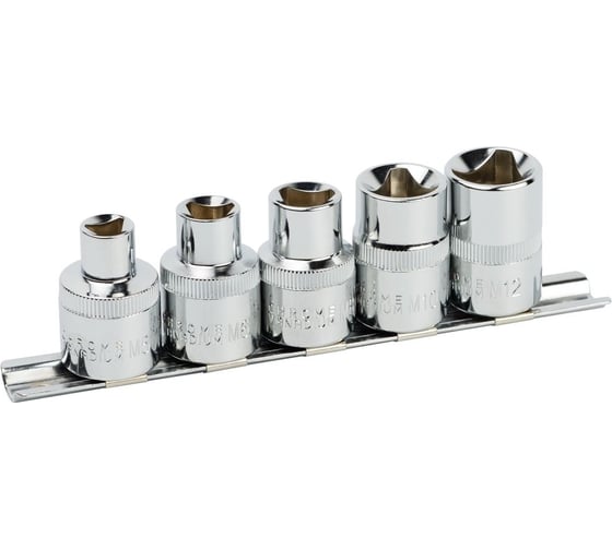 Набор 3-гранных головок АвтоDело М5-М12 DR1/2" 5 пр. 39970 15842 1