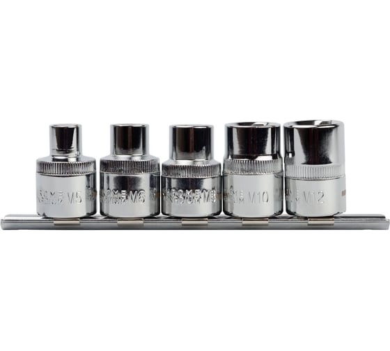 Набор 3-гранных головок АвтоDело М5-М12 DR1/2" 5 пр. 39970 15842
