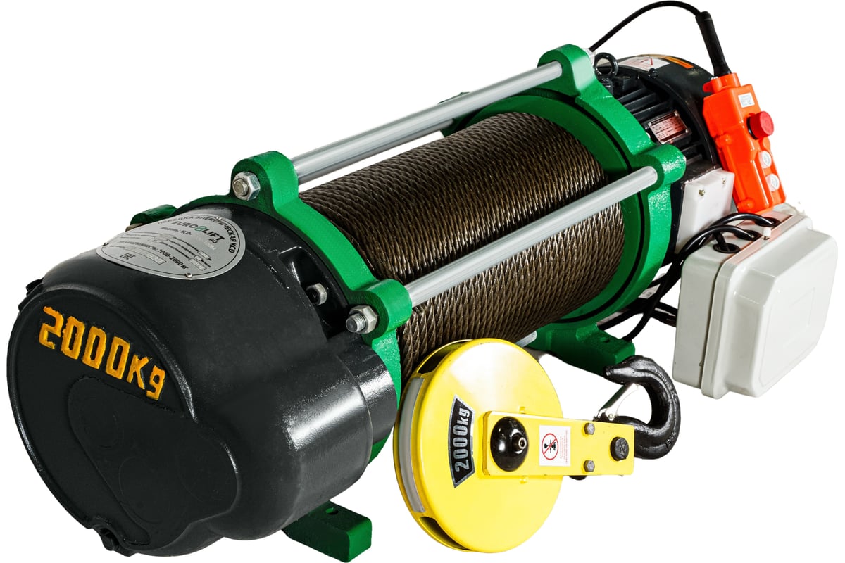 Электрическая лебедка EURO-LIFT KCD 1500/3000 кг, 70/35 м, U=380 В 00 ...