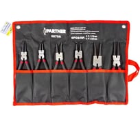 Набор съемников стопорных колец Partner 6 предметов (4-175мм,2-230мм) на полотне PA-6879A(6720)