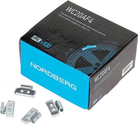 Балансировочные грузики NORDBERG для литых дисков Fe 20 г, 100 шт WC20AF4